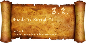 Buzás Kornél névjegykártya